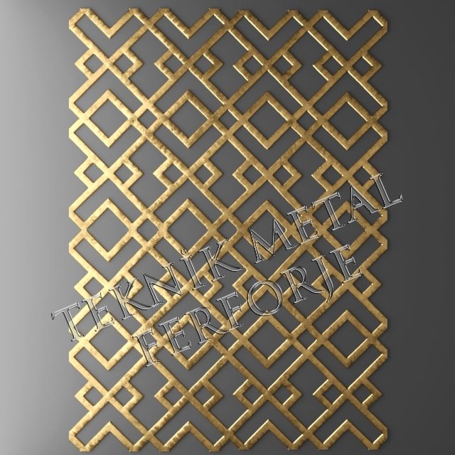 Lazer Kesim Elektrostatik Gold Boyalı Motif